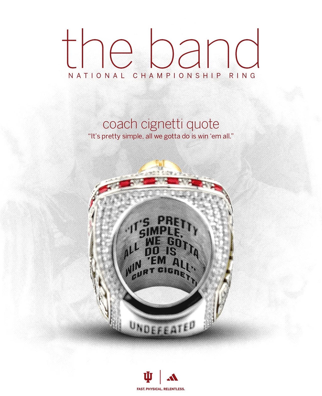2025 Indiana Hoosiers Football National Championship Ring - Premium Legacy Series